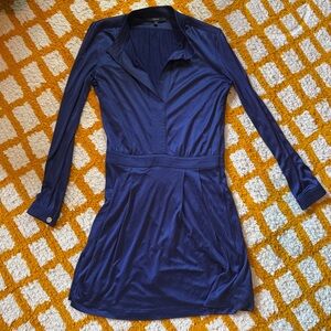 Gucci Blue Long Sleeve knee-length dress, 70s Mary Tyler Moore style